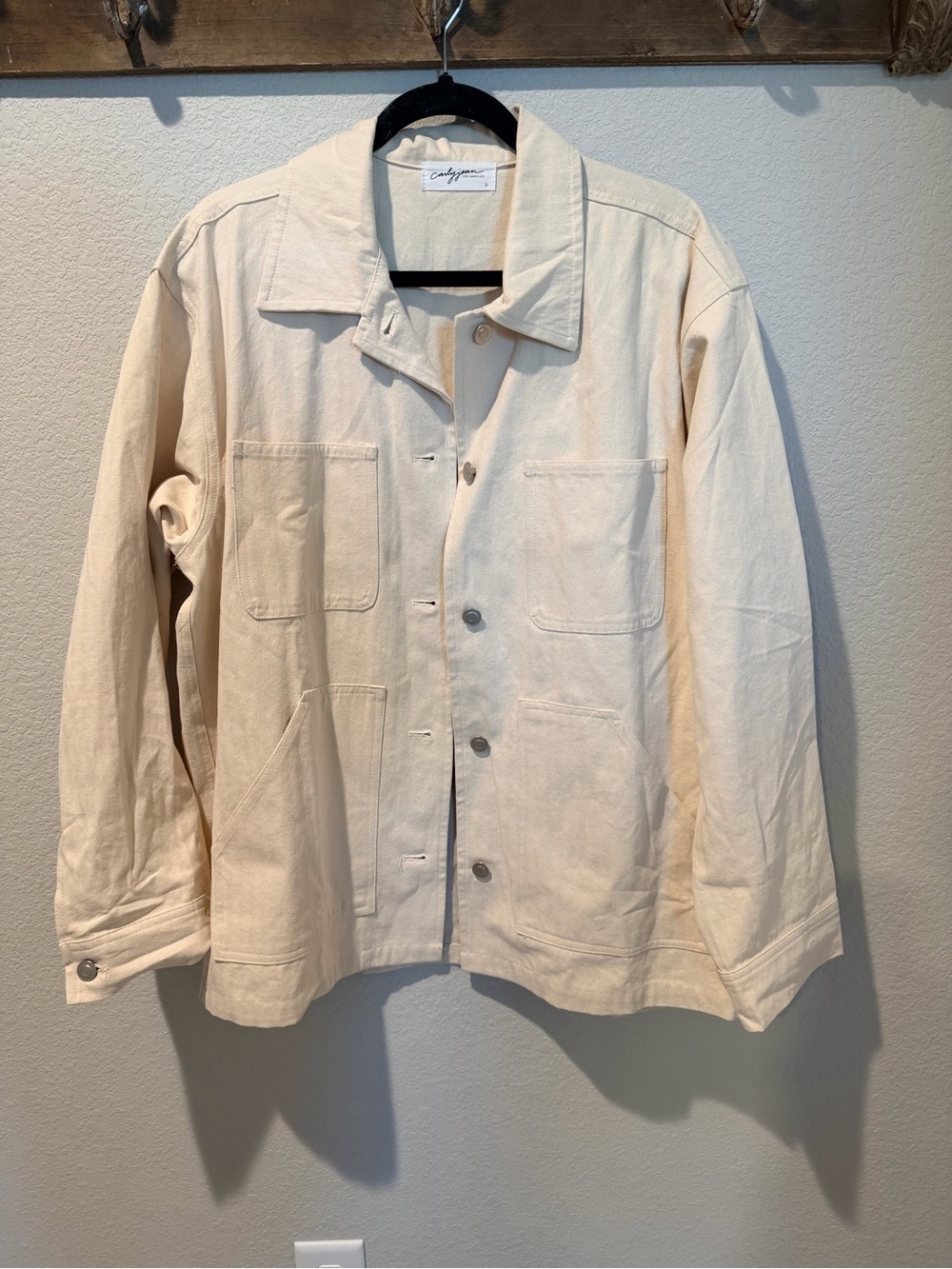 CJLA Carly Jean Los Angeles Cream Utility Worker Jacket